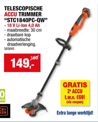 Hubo TELESCOPISCHE ACCU TRIMMER "STC1840PC-QW" aanbieding