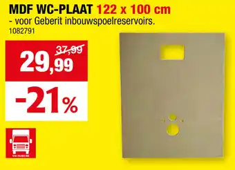 Hubo MDF WC-PLAAT 122 x 100 cm aanbieding