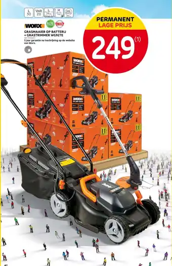 Brico GRASMAAIER OP BATTERIJ + GRASTRIMMER WG927E aanbieding