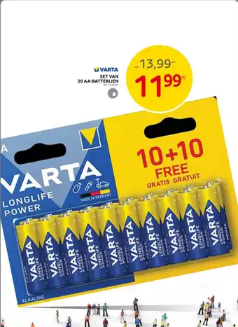 Brico VARTA SET VAN 20 AA-BATTERIJEN aanbieding