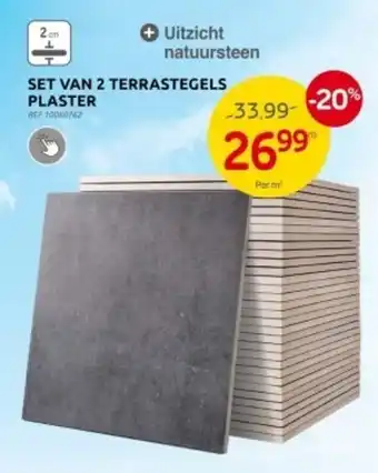 Brico SET VAN 2 TERRASTEGELS PLASTER aanbieding