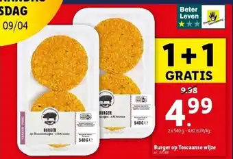 Lidl Burger op Toscaanse wijze aanbieding