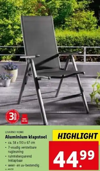 Lidl Aluminium klapstoel aanbieding