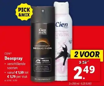 Lidl Deospray aanbieding