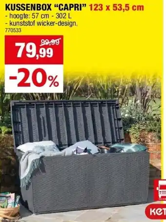 KUSSENBOX “CAPRI” 123 x 53,5 cm