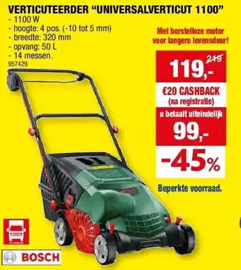 Hubo VERTICUTEERDER “UNIVERSALVERTICUT 1100” aanbieding