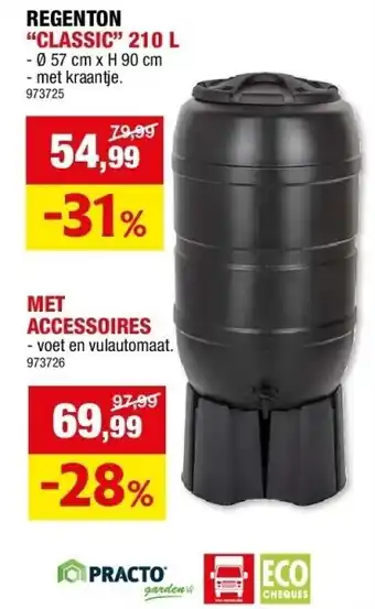 Hubo REGENTON “CLASSIC” 210 L aanbieding