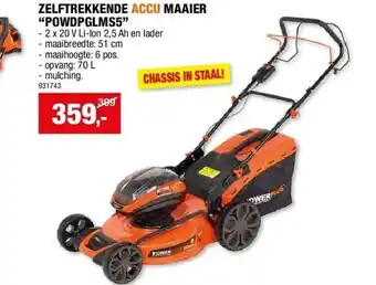 Hubo ZELFTREKKENDE ACCU MAAIER “POWDPGLMS5” aanbieding