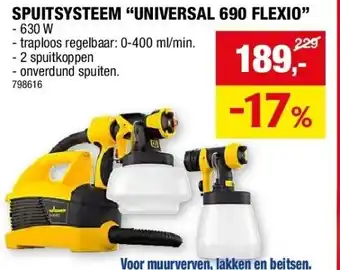 Hubo SPUITSYSTEEM “UNIVERSAL 690 FLEXIO” aanbieding