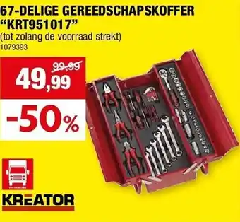 Hubo 67-DELIGE GEREEDSCHAPSKOFFER “KRT951017” aanbieding