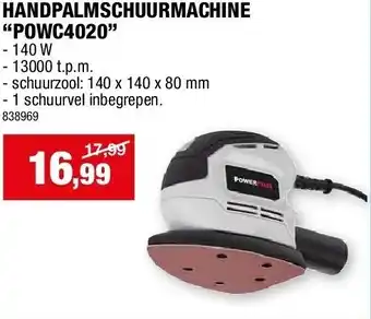 Hubo HANDPALMSCHUURMACHINE “POWC4020” aanbieding