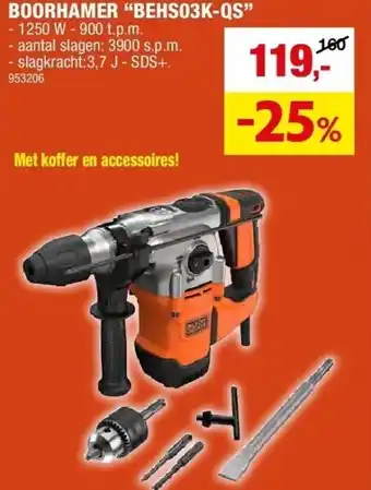 Hubo BOORHAMER “BEHS03K-QS” aanbieding