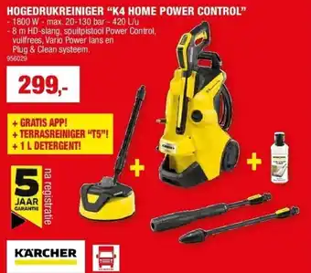 Hubo HOGEDRUKREINIGER “K4 HOME POWER CONTROL” aanbieding