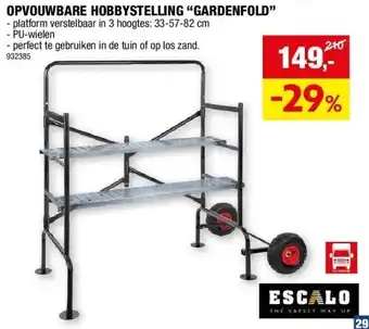 Hubo OPVOUWBARE HOBBYSTELLING “GARDENFOLD” aanbieding