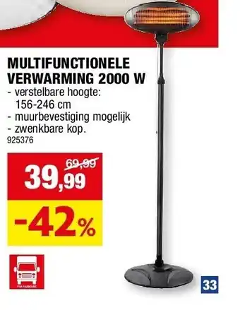 Hubo MULTIFUNCTIONELE VERWARMING 2000 W aanbieding