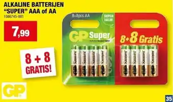 Hubo ALKALINE BATTERIJEN “SUPER” AAA of AA aanbieding