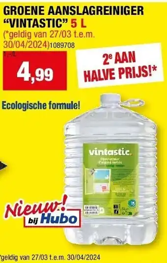 Hubo GROENE AANSLAGREINIGER “VINTASTIC” 5 L aanbieding