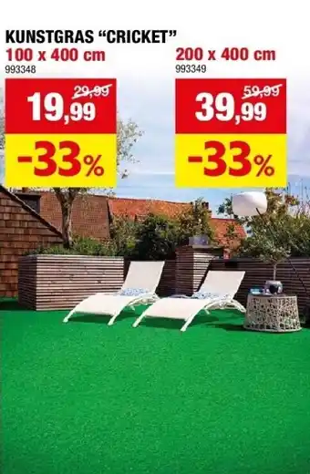 Hubo KUNSTGRAS “CRICKET” aanbieding