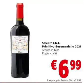 Colruyt Salento I.G.T. Primitivo-Susumaniello 2021 aanbieding