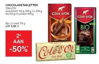 Alvo CHOCOLADETABLETTEN Côte d’Or aanbieding