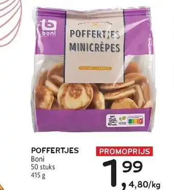 Alvo POFFERTJES Boni 50 stuks 415 g aanbieding