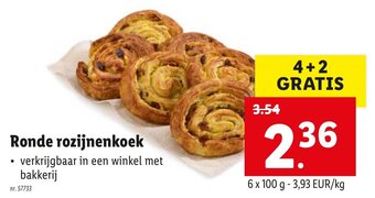 Lidl Ronde rozijnenkoek aanbieding