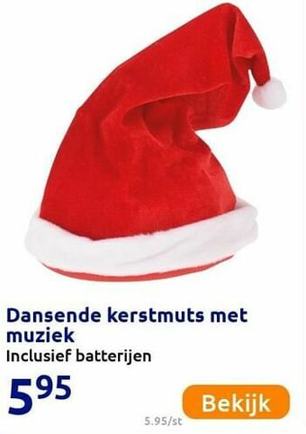 Action Dansende kerstmuts met muziek aanbieding