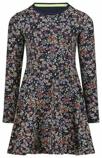 HEMA HEMA Kinderjurk Bloemen Donkerblauw (donkerblauw) aanbieding