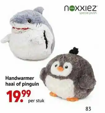 Handwarmer haai of pinguin