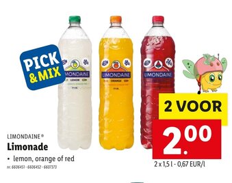 Lidl Limondaine Limonade aanbieding