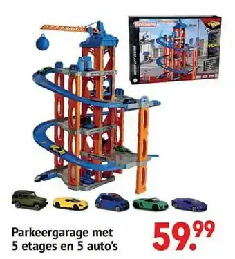 Parkeergarage met 5 etages en 5 auto`s