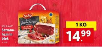 Lidl Sol & Mar Serrano ham in blok aanbieding