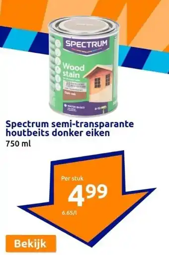 Action Spectrum semi-transparante houtbeits donker eiken aanbieding