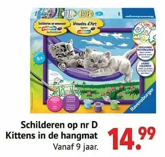 Schilderen op nr d kittens in de hangmat