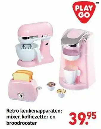 Retro keukenapparaten mixer, koffiezetter en broodrooster