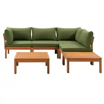 Leen Bakker Le Sud modulaire loungeset Orleans V1 - groen - 6-delig aanbieding