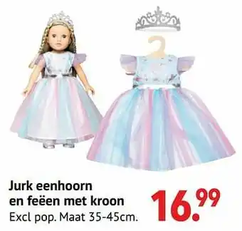 Jurk eenhoorn en feëen met kroon