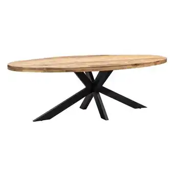 Leen Bakker Eetkamertafel Trevor ovaal - bruin/zwart - 78x240x120 cm aanbieding