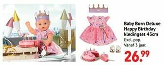 Baby born deluxe happy birthday kledingset