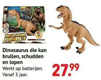 Dinosaurus die kan brullen, schudden en lopen