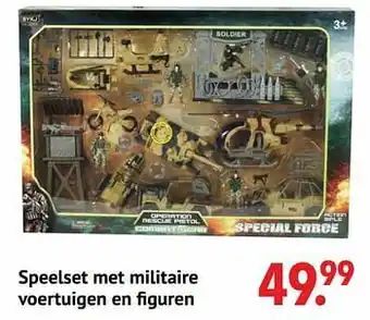 Speelset met militaire voertuigen en figuren