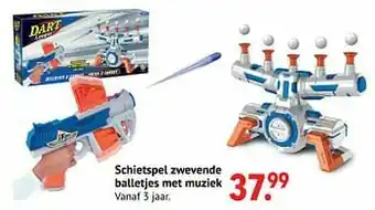 Schietspel zwevende balletjes met muziek