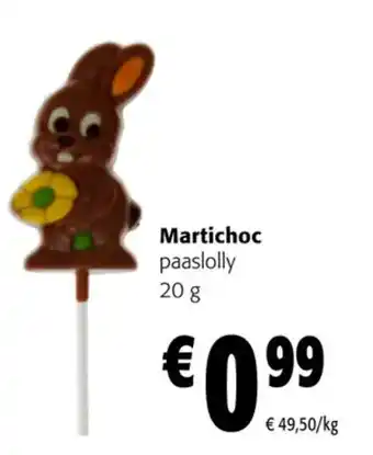 Colruyt Martichoc paaslolly 20 g aanbieding