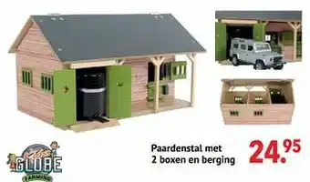 Paardenstal met 2 boxen en berging