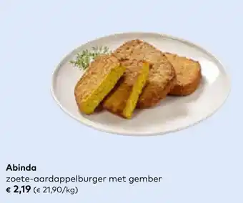 Bio Planet Abinda zoete aardappelburger met gember aanbieding