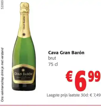 Colruyt Cava Gran Barón brut 75 cl aanbieding