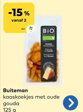 Bio Planet Buiteman kaaskoekjes met oude gouda 125g aanbieding