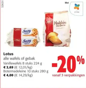 Colruyt Lotus Vanillewafels 8 stuks 224 g aanbieding