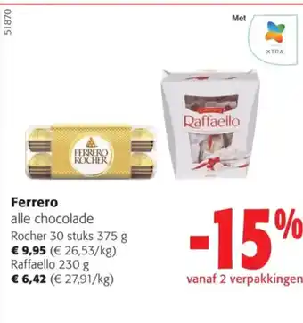 Colruyt Ferrero Rocher 30 stuks 375 g aanbieding