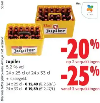 Colruyt Jupiler 24 x 25 cl of 24 x 33 cl aanbieding